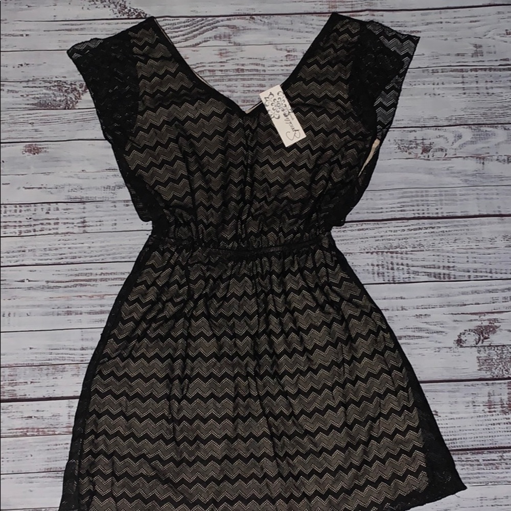 Black Chevron Cocktail Dress